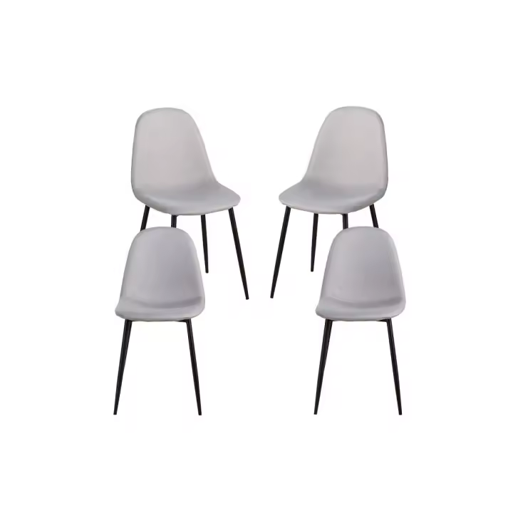 Pack 4 Sillas Black Teok Tela - Gris claro - 1