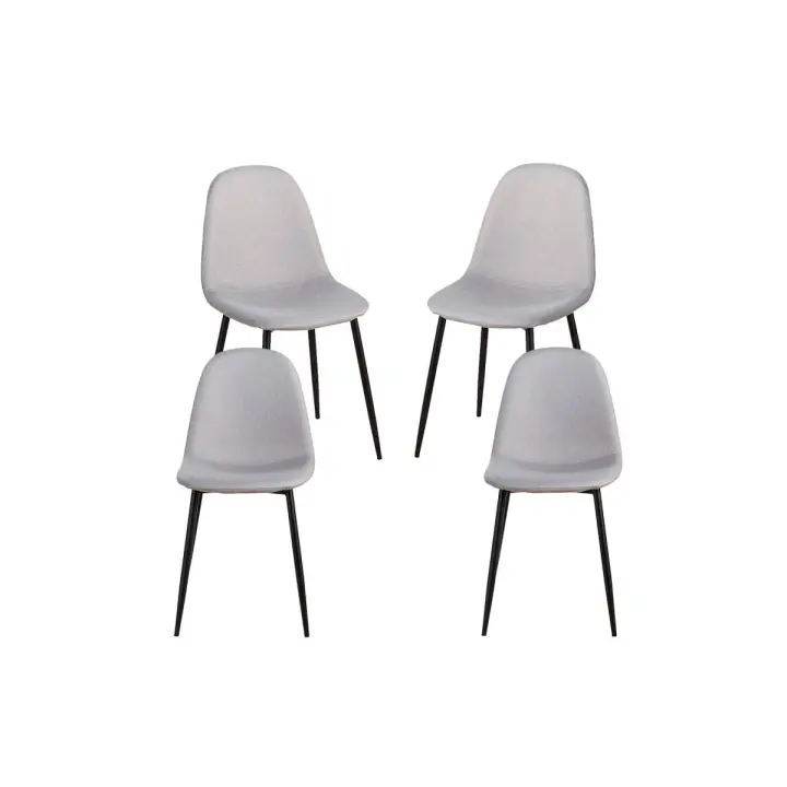 Pack 4 Sillas Black Teok Tela - Gris claro - 1