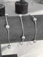 pulsera plata de ley cola de ratón y bolas. 40ycuatrojoyeria - details 0