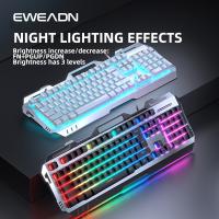 Teclado De Juego EWEADN GX80Z 104 Teclas Con Panel De Metal Todas Las Metalizadas Silencioso Y Retroiluminado LED Para Uso En Hogar Escuela Y Laptop - details 0