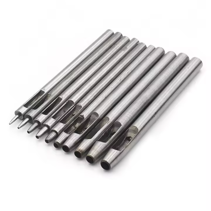 Kit De Perforación De Cuero Redondo QJH 10 Piezas Con Agujero Perforador De Metal Para Correa De Reloj Y Tela Herramienta Cortadora De Acero 0.5-5mm - 1