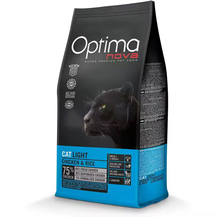 Pienso para Gatos Adultos Optima Nova Cat Light 2 Kg. - 1