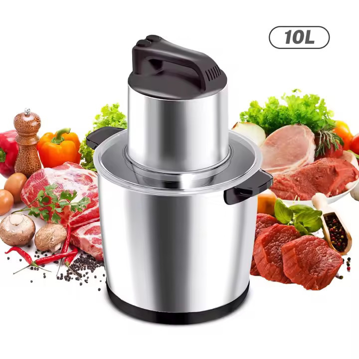 Picadora de carne multifuncional,Picadora de carne doméstica eléctrica de acero inoxidable de 10L - 1