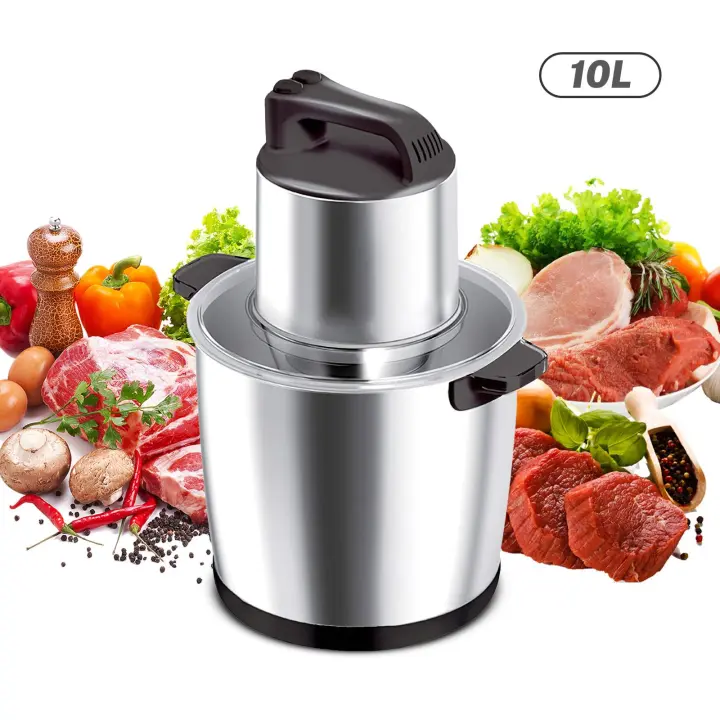 Picadora de carne multifuncional,Picadora de carne doméstica eléctrica de acero inoxidable de 10L - 1