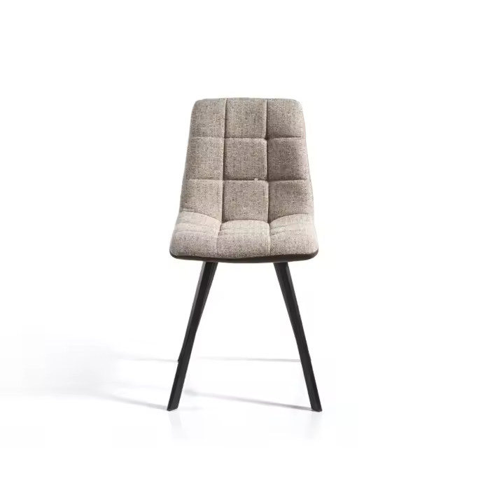 Meimon Silla tapizada, pack de sillas de salón comedor, cocina, oficina, Silla tapizada en tela o polipiel con estructura metálica negra. Acolchada, cómoda y con estilo moderno. Caja de 4 unidades. - 1