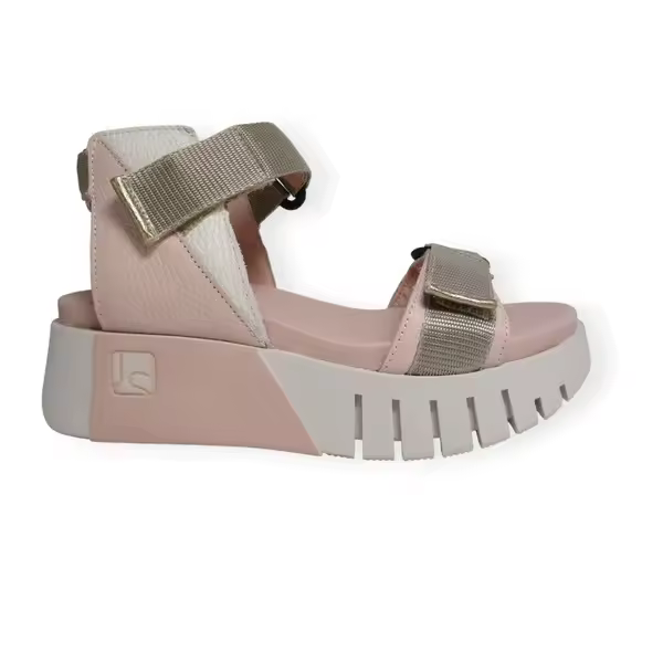 SANDALIA CON CUÑA JOSE SAENZ 4200 COMBINADO ROSA - 1