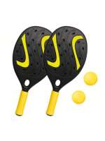 ARISESHOP-Set de 2 raquetas de playa con 2 pelotas – juego de frescobol y beach tennis para niños y adultos – ideal para playa, jardín o camping - details 0