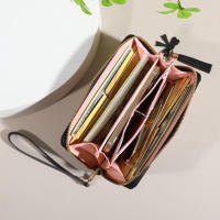 Cartera Larga De Cuero PU Para Mujer Con Cierre De Cremallera Y Multíples Slots Para Tarjetas Bolsillo Para Móvil Y Monedero - details 1