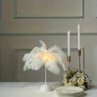Lámpara De Mesa Con Plumas Luz Nocturna LED Alimentada Por Batería Para Decoración De Bodas Y Dormitorios Dispositivo Inteligente - details 2