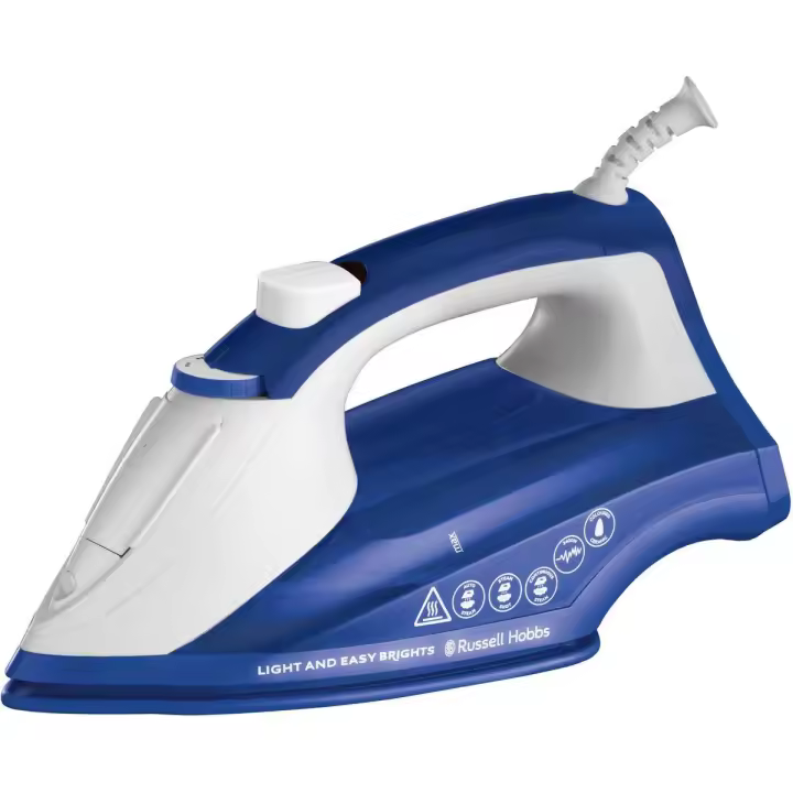 Russell Hobbs Plancha de vapor Light & Easy Brights Sapphire 26483-56 - 2400 W, golpe de vapor de 115 g, vapor continuo de 35 g, tecnología Auto Steam, suela de cerámica de color, depósito 240 ml, función antigoteo, función antical - 1