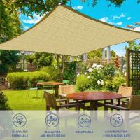 Red de protección Solar,Color Beige, Rectangular, Red de sombreado para jardín, con Ojales, Resistente a los Rayos UV, para protección de Plantas, Invernadero, Granero o Perrera - details 3