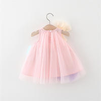 Vestido De Verano Para Niñas Con Lazo Dulce Ropa Cómoda De Voile Vestido De Fairy Para Bebés De 0 a 3 Años Ropa Infantil - details 2