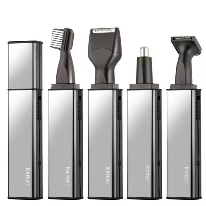 Kemei 4en1 Afeitadora Recargable Para Hombres Trimmer De Barba Nariz Y Cejas Máquina De Eliminación De Vello En La Cara Y Orejas - 1