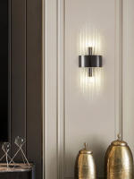 Lámpara De Pared Moderna En Oro/Black Con Cristal Y Acero Inoxidable LED Para Sala De Estar Dormitorio Fondo De Camilla Decoración De Pared - details 5