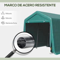 Outsunny Carpa de Jardín Exterior para Herramientas Bicicletas 2,4x2x2 m Cobertizo Exterior con 2 Puertas con Cremallera Impermeable Anti-UV Carpa para Jardín Verde - details 0