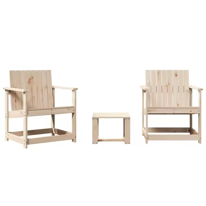 3 piezas Madera de Pino Juego de muebles de Jardín - 1