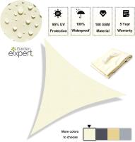 Toldo de vela de Sombra triangular, 3 m x 3 m x 3 m, sombrilla de Lona impermeable, 98% a prueba de rayos UV, 180g/m², Protección solar para exteriores, Jardín, Terraza, fiesta (CAFI) - details 3