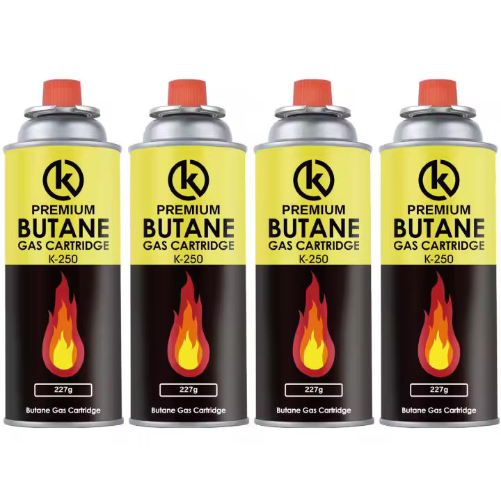 KROWN - Pack de Cartuchos K-250 de Gas Butano 227g para Hornillos Quemadores, Cartucho de Gas para Camping K-250, Bombonas para Sopletes - 1