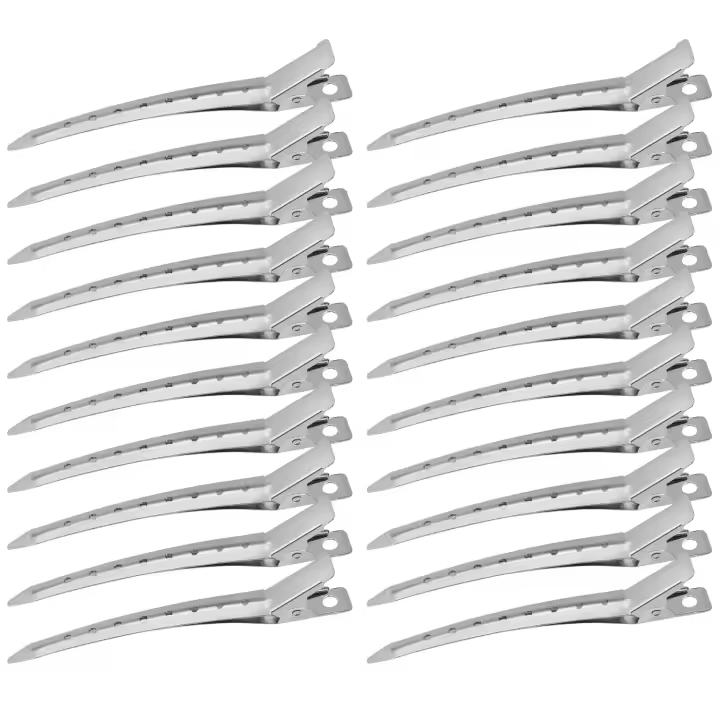 24 pcs, Silver Metal Hair Clips for Styling, Hair Sectioning Clips, Hairdressing Clips for Curls for Hair Extensions DIY Hair Accessories (3.50 Inch) - 1