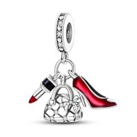 Perlas De Perfume Para Mujer Plata Esmaltada Colgante De Zapatos Altos Y Lápiz Labial Para Pulsera DIY Joyería - details 70