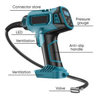 Bomba inflable inalámbrica con pantalla Digital, bomba de aire eléctrica portátil para coche, de 18V batería Makita, herramienta neumática sin batería，Inflación rápida，Bomba inflable - details 1