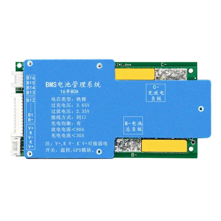 BMS 16S 48V 80A 60A 50A Placa De Equilibrado Y Carga Para Batería LiFePo4 Con Protección De Temperatura Integrada Para E-Scooter/E-Bike - 1