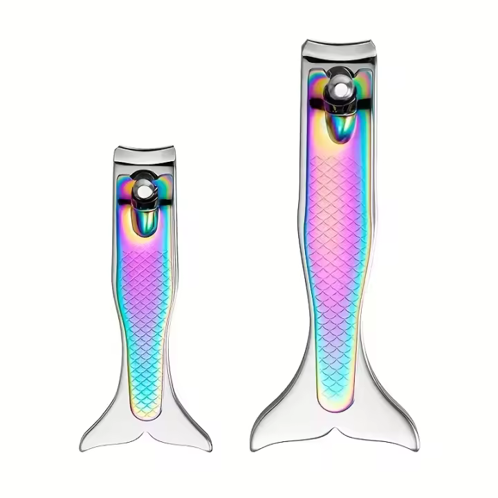 Recortadores De Uñas De Acero Inoxidable Mermaid Nuevo Set De Dos Piezas Para Hombres Y Mujeres Uso Doméstico Recortadores De Uñas Para Dedos Y Pies - 1