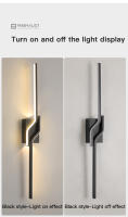 Luz De Pared LED Moderna Minimalista En Negro Iluminación Interior Elegante Para Sala De Estar Dormitorio Pasillo Decoración De Luces Verticales Sencillas Y Elegantes - details 13