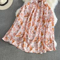 Vestido Largo De Verano Romántico Con Estampado Floral Vintage Vestido De Playa Con Cintura Alta Y Tirantes Spaghetti Para Mujer - details 11