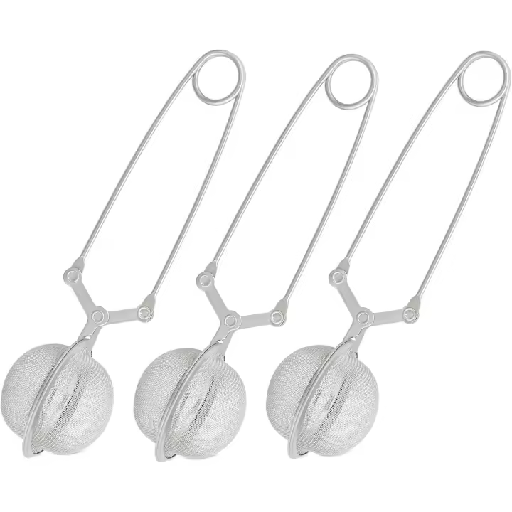 Colador de té, Juego de 3, Maple Filter inoxidable, Hojas y especias molida, Malla FINA, Ø 4 cm, Plata - 1