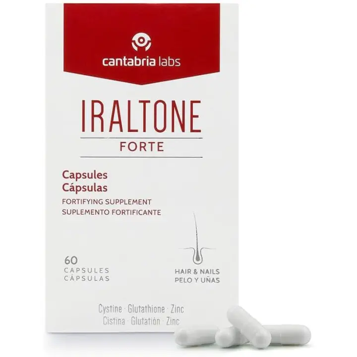 Iraltone Forte Capsulas - Suplemento para Caída Capilar Aguda o Estacional - Sin Color - 690 G - 60 Unidades - 1