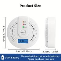 Detector de monóxido de carbono, alimentado por batería con pantalla LED, instalación sencilla - details 3