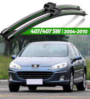 LimpiaParabrisas Delantero IZQUIERDA Para Peugeot 407 407 SW 2004-2010 Láminas De Limpieza De Ventanas De Coche Pincel De Lluvia 28+28 Pulgadas Negro Y Verde - details 0