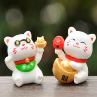 6pcs Estatua De Gato Chino Mini Decoración De Escritorio Para Dormitorio Y Sala De Estar Adorno De Hogar Material PVC - details 6