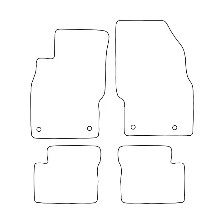 Juego completo de alfombrillas de terciopelo para Opel Corsa D 2006-2015 - acabado negro - 1