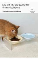 Tazón De Gato De Cerámica Coloreada Con Soporte De Acrílico Alto Estilo Moderno Fácil De Limpia Resistentes Al Golpes Para Mascotas - details 5