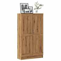 vidaXL Estantería de madera ingeniería roble artisan 82,5x30,5x150 cm en color artisian oak/Madera antigua | almacenamiento funcional diseño moderno para baño dormitorio sala - details 0