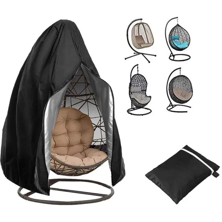 Funda para Silla Colgante de Patio - Funda para Silla Columpio con Forma de Huevo Cocoon con Cremallera, Protector de Muebles de jardín Resistente, Impermeable, Resistente al Viento, Duradera, 190x115cm - 1