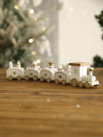 Adorno Navideño De Tren Blanco Con 4 Carrosajes Con Oso Y Payaso De Nieve Decoración De Navidad Para El Hogar Regalo De Vacaciones - details 5