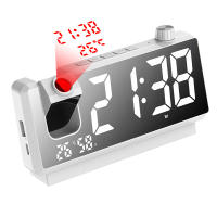 Reloj despertador digital, reloj despertador con proyección LED, reloj de proyección giratorio, reloj de dormitorio con proyección y función de repetición, reloj de proyección con pantalla de números grandes para dormitorios - details 1