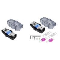Bloque De Distribución Fusible 1 En 2 Salidas 2x 4/8 60A 80A 100A Portátil Accesorios Para Coches RVs Yate Barco Material Plástico - details 2