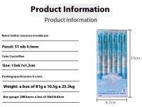 6 Piezas/Lote Bolígrafos De Gel Erasables Sanrio 0.5mm Azul Cristalizable Para Escuela Primaria Uso Escolar Y Oficina - details 0