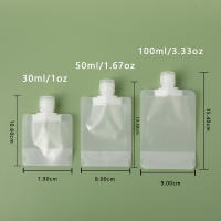 Set De 3 Bolsas De Maquillaje Reutilizables De Papel Kraft Transparente Y Adecuadas Para Viajes Con Taponamiento De Succión Auto-soportante De 30/50/100ml - details 9