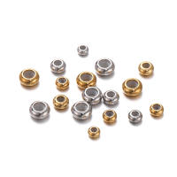 10pcs De Cuentas De Acero Inoxidable Para Ajuste Con Anillo Antideslizante De Silicona Cuentas De Espaciador Dorado Para Fabricación De Joyas DIY - details 4