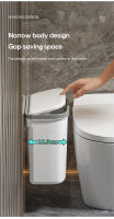 Bandeja De Papelera De Prensa Montada En La Pared 12/16L Con Tapa Para Baño Y Cocina Caja De Basura Ecológica De Plástico Rectangular - details 3