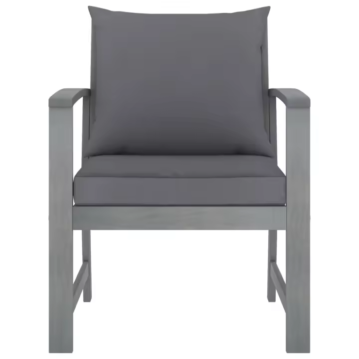 Sillas de Jardín 2 UDS gris Dark Madera Maciza Acacia - 1