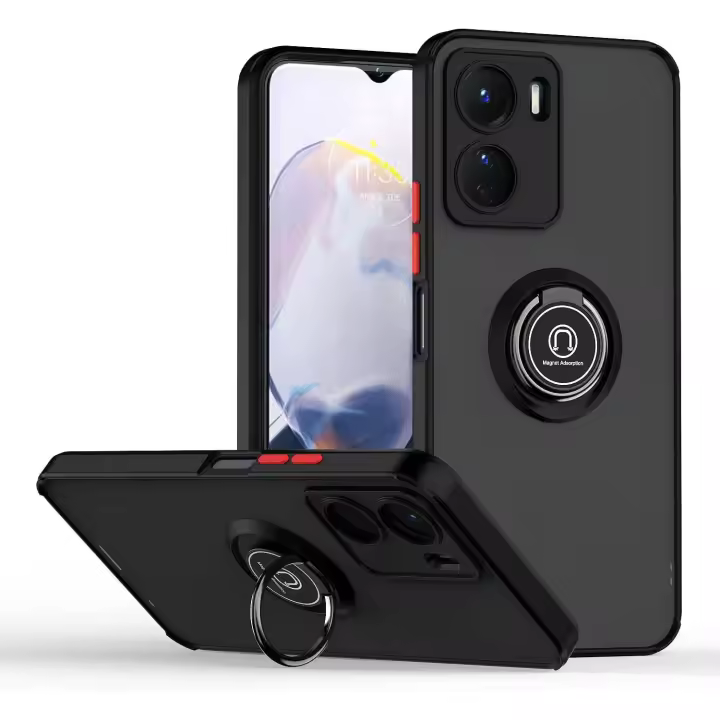 Funda Vivo Y02S / Y16 4G Carcasa Antishock Soporte Anillo Giratorio + Protector Pantalla - 1