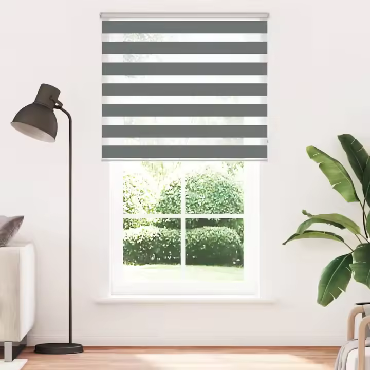 Estor cebra gris oscuro tejido ancho 130,9 cm poliéster - 1