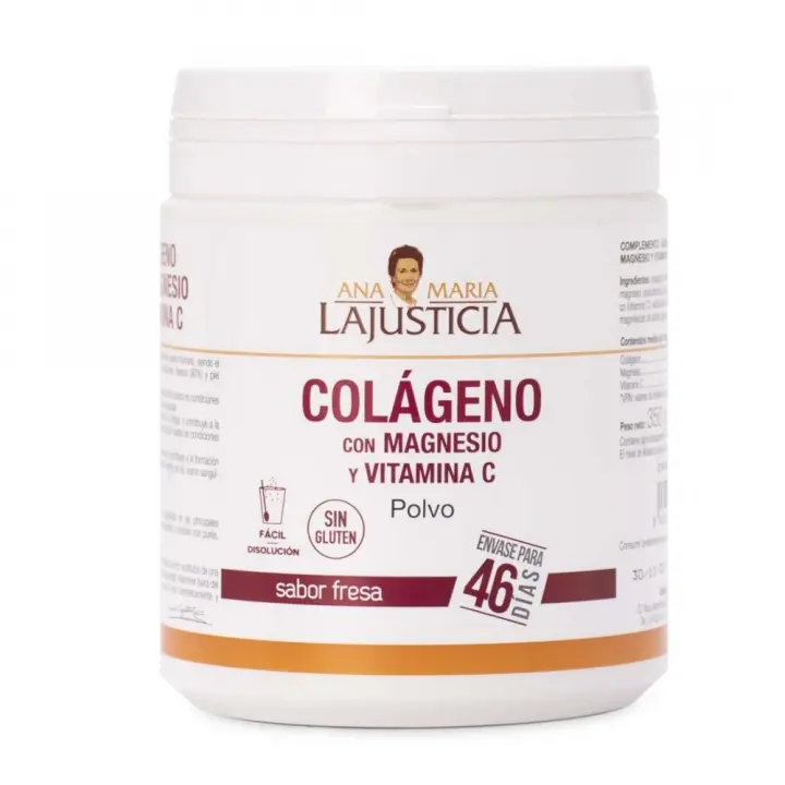 Colágeno Marino con Magnesio y Vitamina C, 350g Polvo, sabor Fresa de Ana Maria Lajusticia - 1