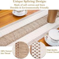 Corredor De Mesa Boho De 108 Pulgadas Para Decoración De Hogar Rústico Macramé Con Borlas Corredor De Mesa De Hotel Estilo Bohemio - details 1
